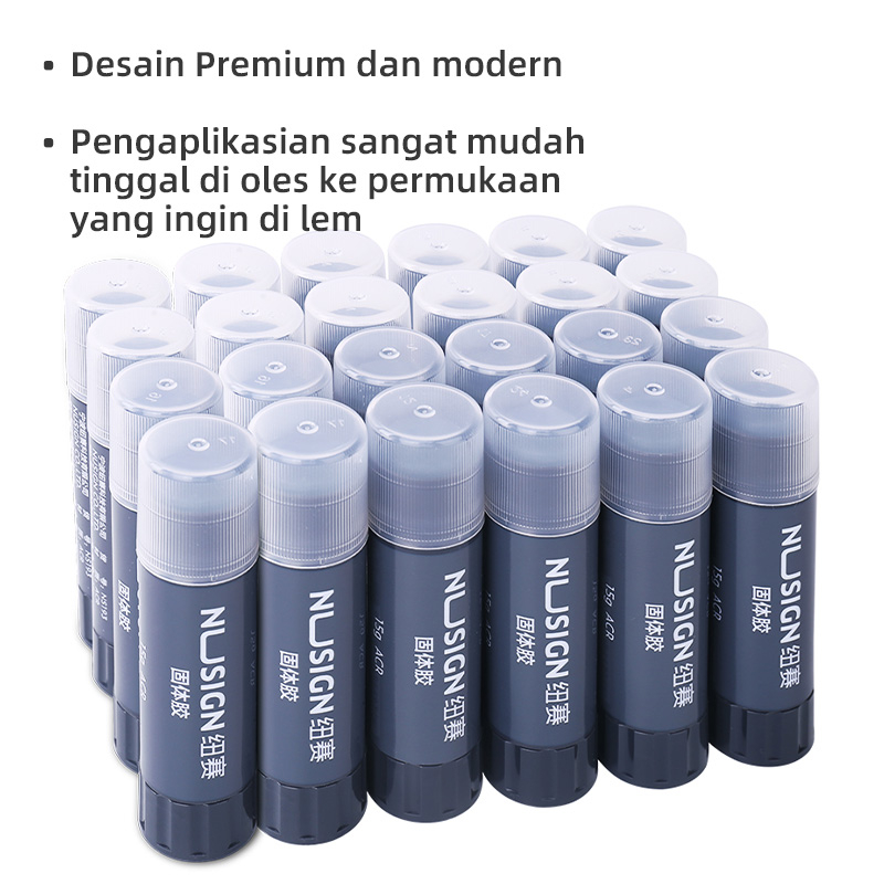 Nusign Glue Stick / Lem Stick 15g Cepat Kering Design Warna Hitam NS193