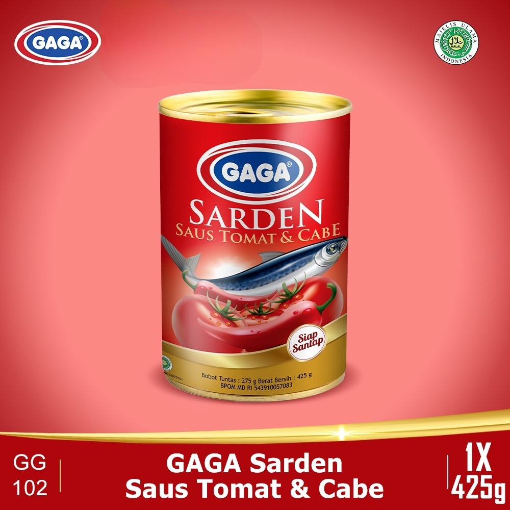 

[425 Gram] GAGA Sardines Tomato & Chili / Balado Sauce Kaleng 425 gr