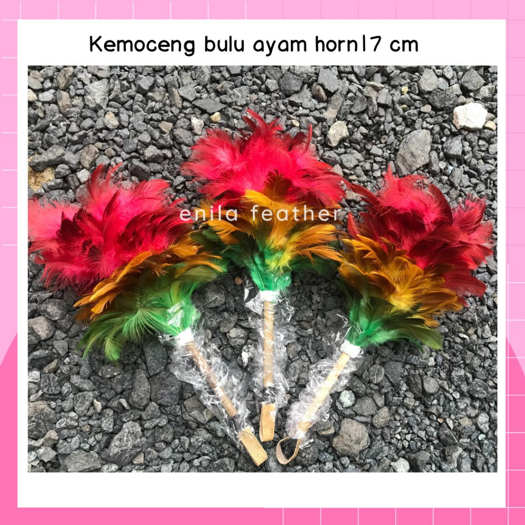 KEMOCENG BULU AYAM HORN WARNA WARNI 28CM - SULAK KEMOCENG BULU AYAM BETINA KEMOCENG MOBIL MICROFIBER