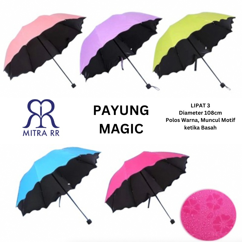 Payung Lipat 4 Ombak Magic Umbrella Motif Dimensi Muncul Motif Ketika Basah 283 | Free Bubble Wrap