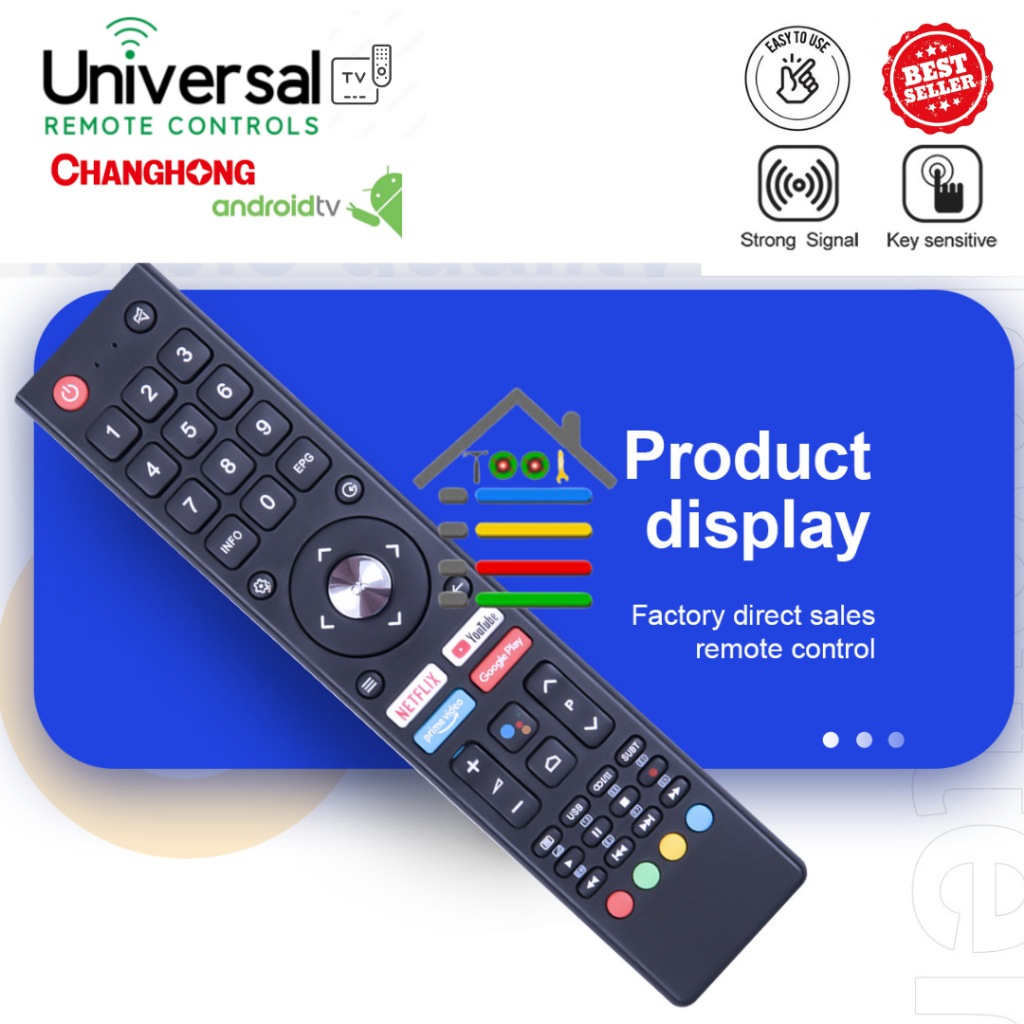 REMOTE CHIQ SMART TV BY CHANGHONG ANDROID REMOT PENGGANTI JUNDA 804