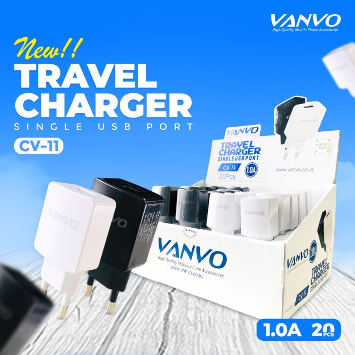 ADAPTER  CHARGER KEPALA CASAN VANVO CV-11 1 USB OUTPUT 1.0A HARGA @1 DUS 20 PCS BATOK