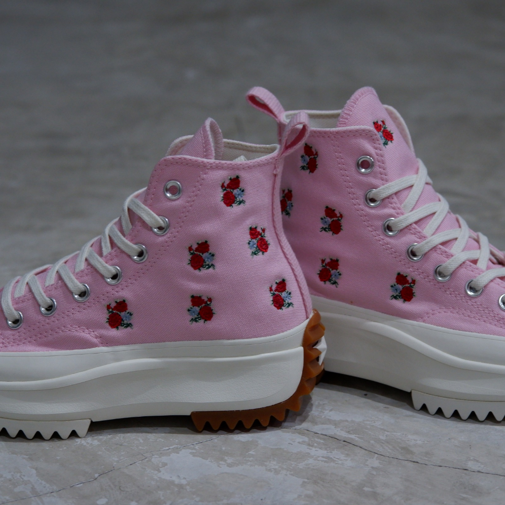 CONVERSE RUN STAR HIKE HI EMBROIDERED FLORAL PINK