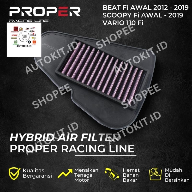 FILTER UDARA PROPER RACING VARIO, BEAT, SCOOPY, NMAX, AEFOX, LEXI, R15