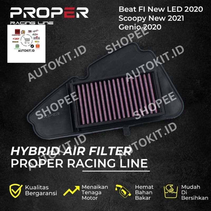 FILTER UDARA PROPER RACING VARIO, BEAT, SCOOPY, NMAX, AEFOX, LEXI, R15