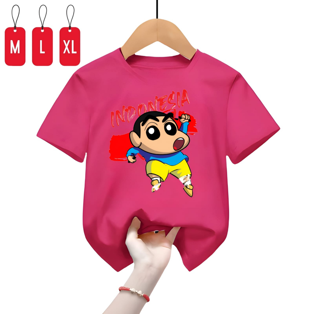 Kaos Baju Anak Anak Sincan Indonesia M,L,XL