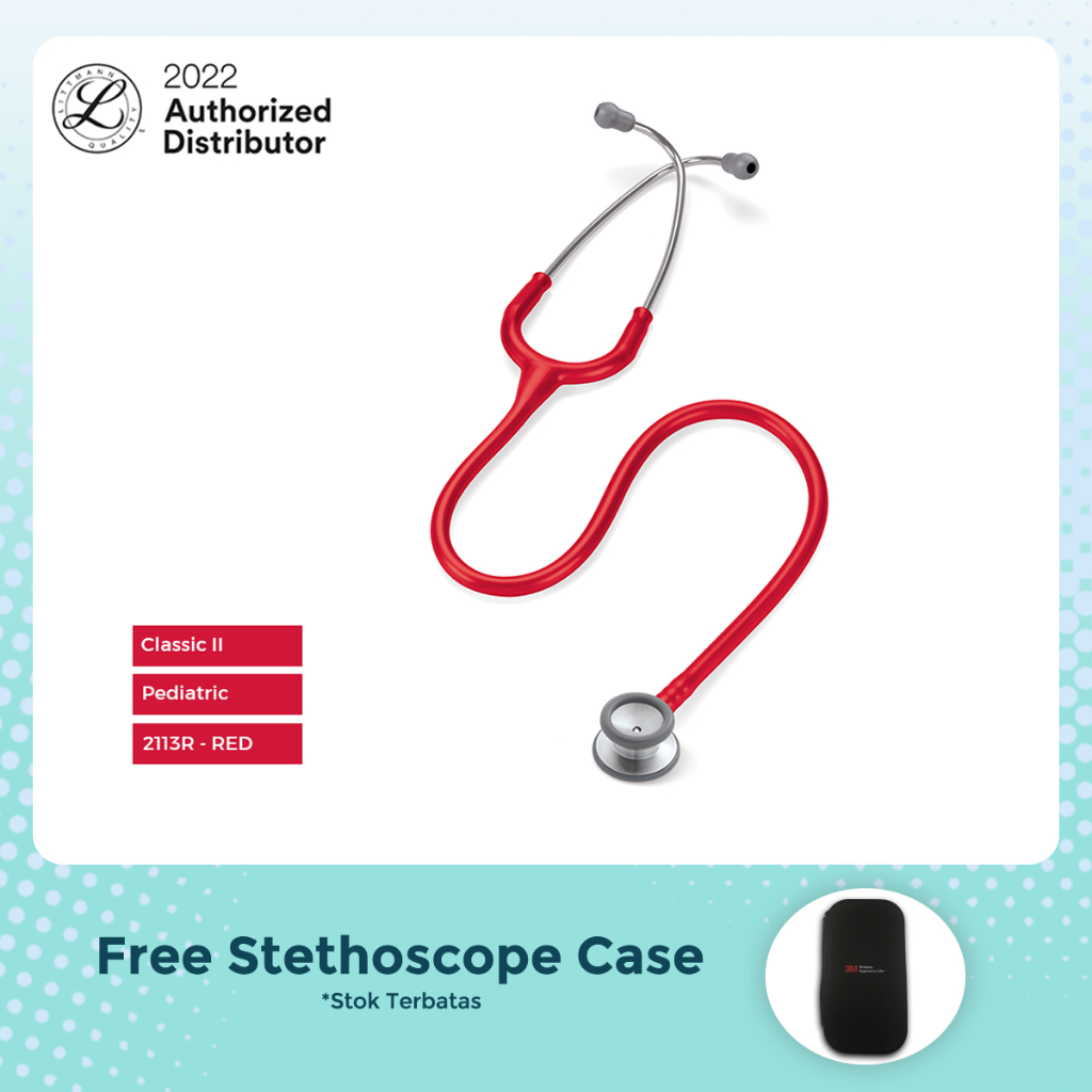 3M Littmann Classic II Stethoscope / Stetoskop Pediatric Anak - RED - 2113R