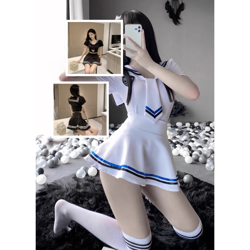 Online Fashion Lingerie Wanita Sexy Cosplay Jumbo Kostum Cosplay Seragam Siswa A516-2
