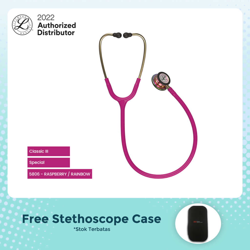 3M Littmann Classic III Stethoscope / Stetoskop Dewasa - RASPBERRY / RAINBOW - 5806