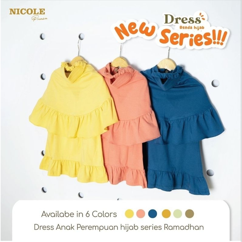 STELAN ANAK NICOLE /STELAN HIJAB BAYI/DRESS SET/MUSLIMAH SET BAYI