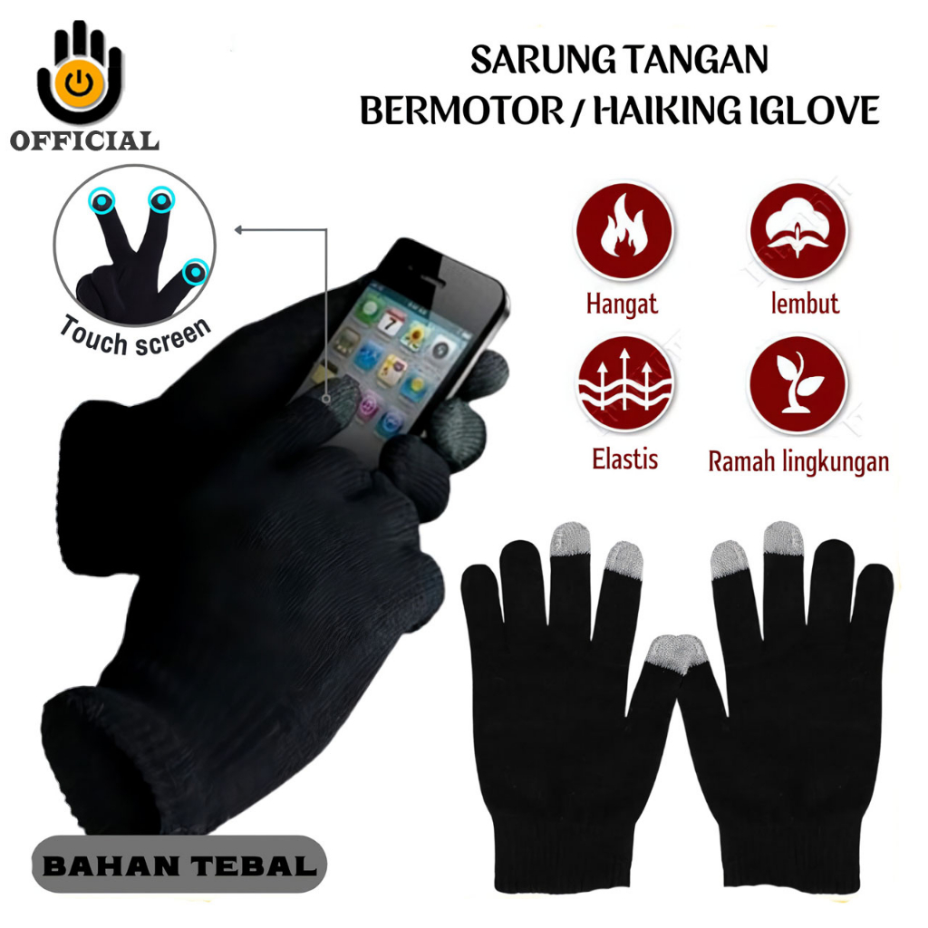 iGlove Sarung Tangan touch screen gloves motor gojek hp Tablet touchscreen smartphone ios