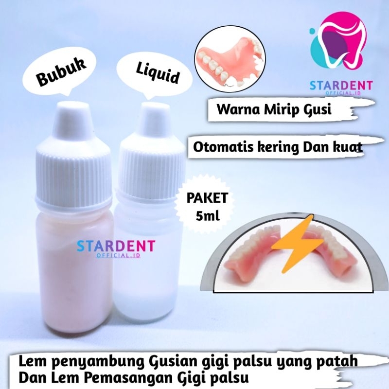 Lem gigi palsu Yang Patah Lem penyambung gusian gigi palsu yang patah