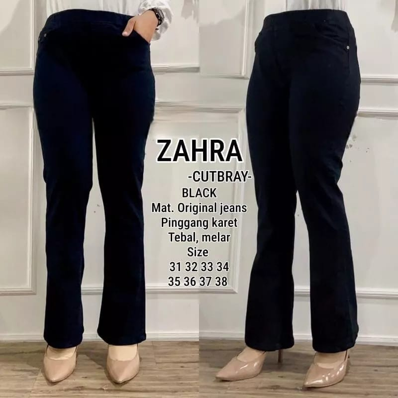 ZAHRA HIGHWAIST CUTBRAY JEANS FULL KARET