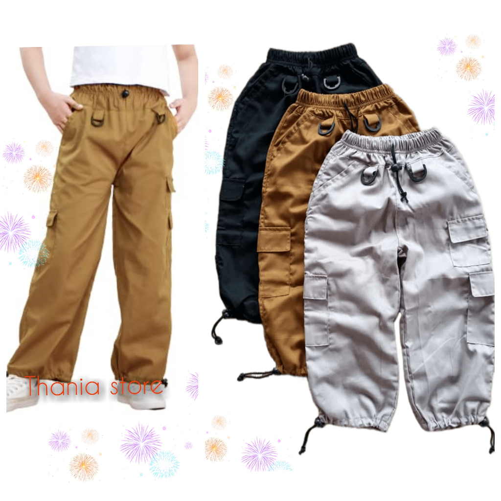 celana panjang korean style rose cargo anak perempuan usia 1-13 tahun