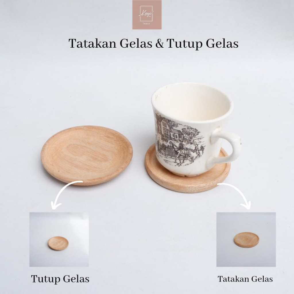 Tatakan Gelas Kayu & Tutup Gelas Kayu
