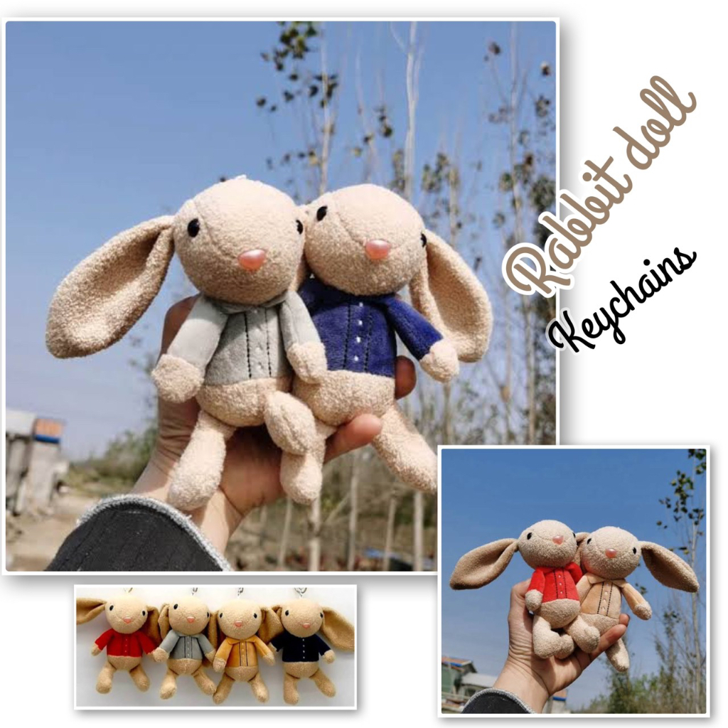 Gantungan kunci boneka kelinci rabbit Keta baju classic