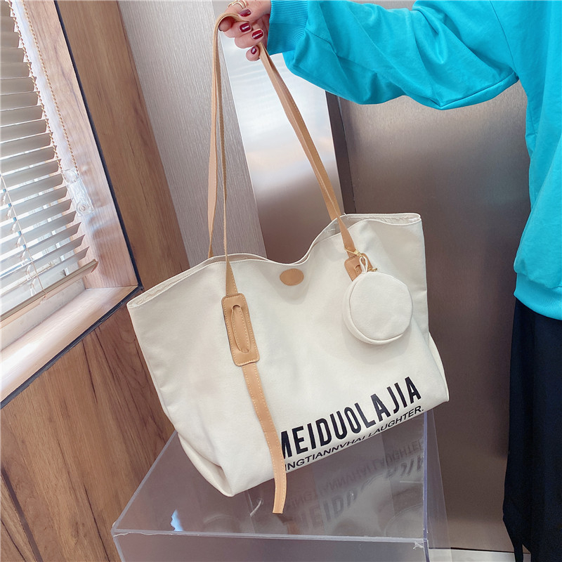 Functional Shoulder Tote Bag With Pouch Korean Style 10187