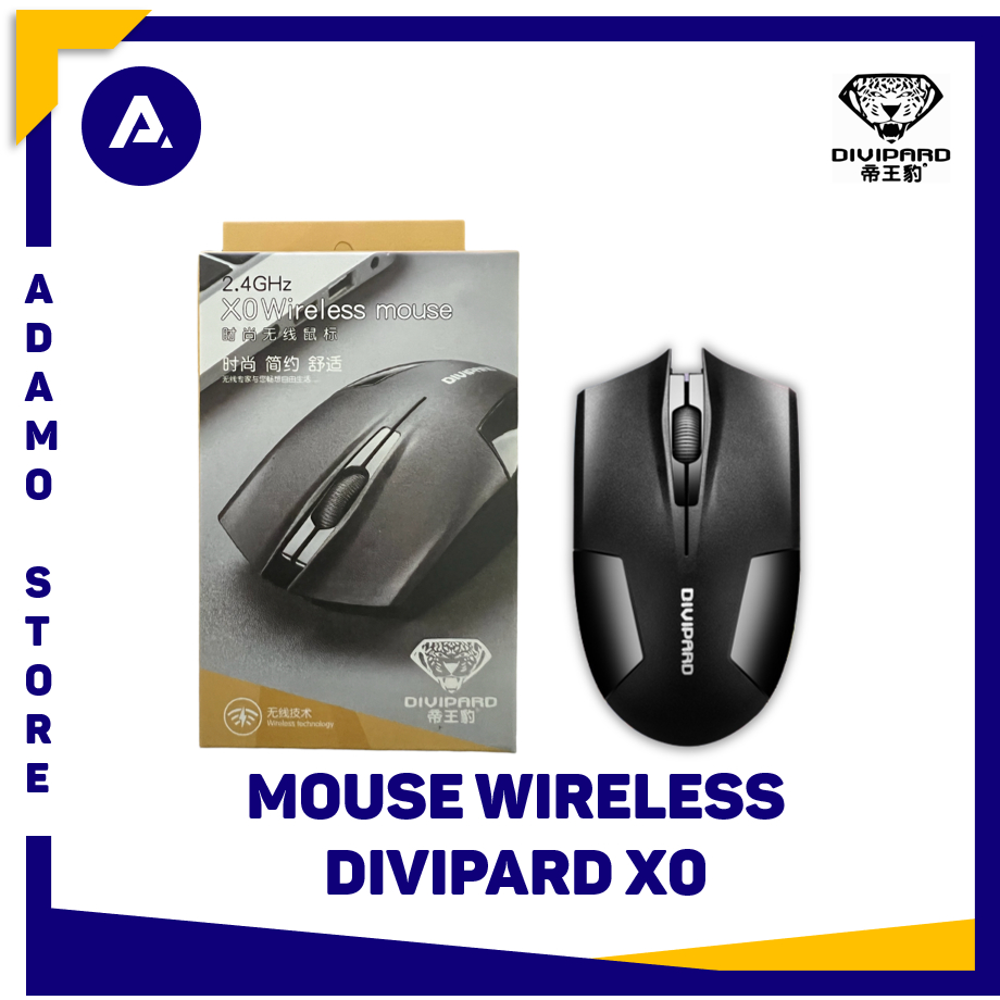 Mouse Wireless USB Divipard X0 1200 DPI Hitam