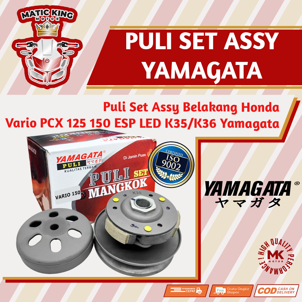 Pully Pulley Puli Belakang assy Honda Vario 125 150 Old New ESP 2015-2022 K35 K36 Yamagata