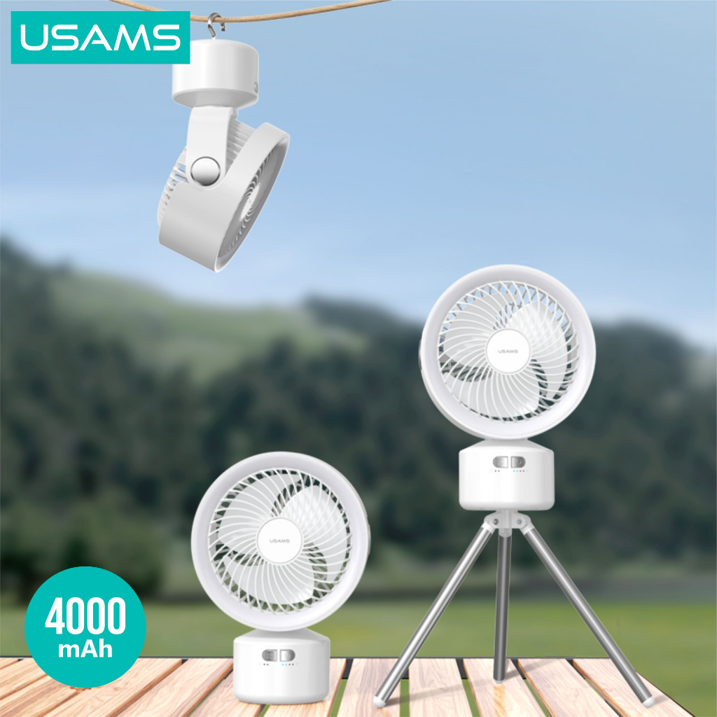 USAMS ZB258 Multi-functional Outdoor Fan with Adjustable Light 4000mAh