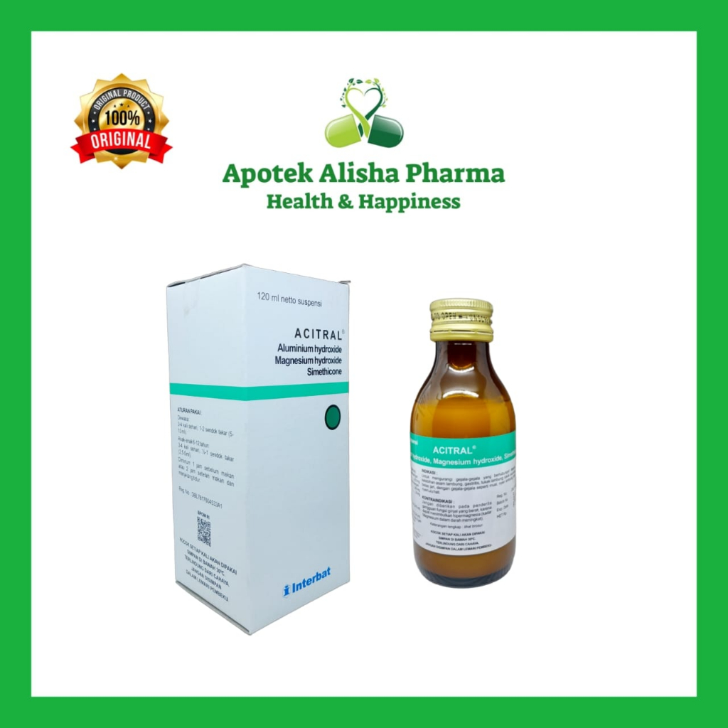 ACITRAL Sirup 120ml - Acitral Syrup Obat Maag / Perih / Kembung / Nyeri Uluhati / Acitral Sirup