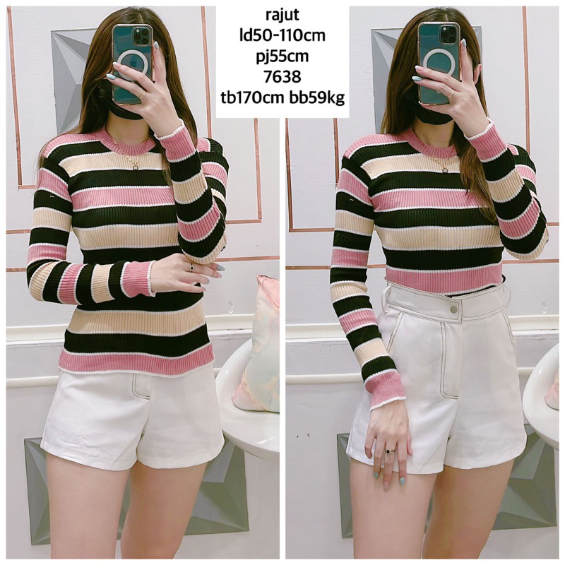 Bica Knit Inner Sweater Wanita - Atasan Rajut Tebal Press Body