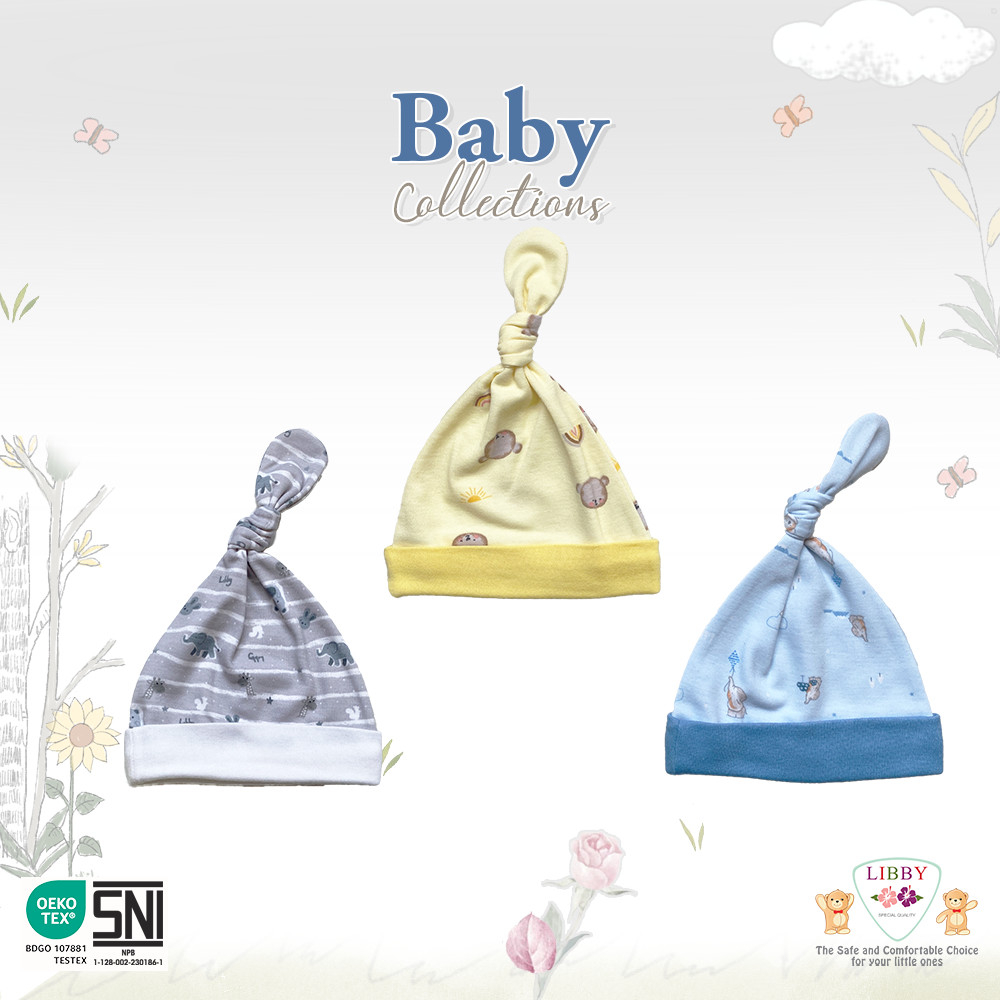 Libby baby Topi Tali - Topi Bayi isi 1 Pcs/Libby Tree House/The Terrase Story