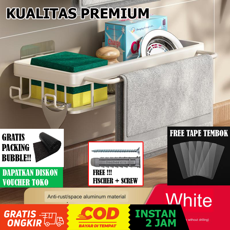 RAK WASTAFEL PREMIUM TEMPAT SABUN CUCI PIRING HOLDER STAINLESS STEEL RAK SABUN CUCI PIRING STAINLESS