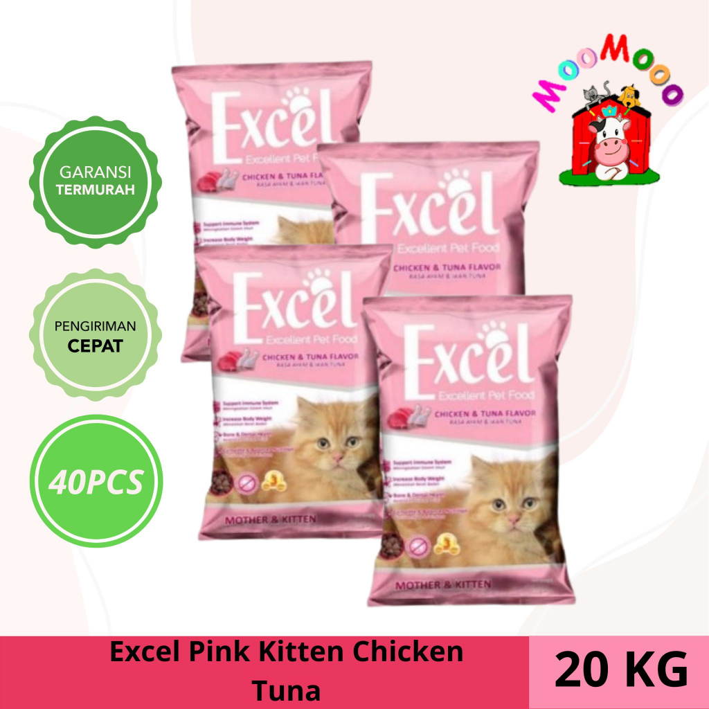 Makanan Kucing Murah Excel 20Kg isi 40 pcs/Pack 500gr Excel All Varian