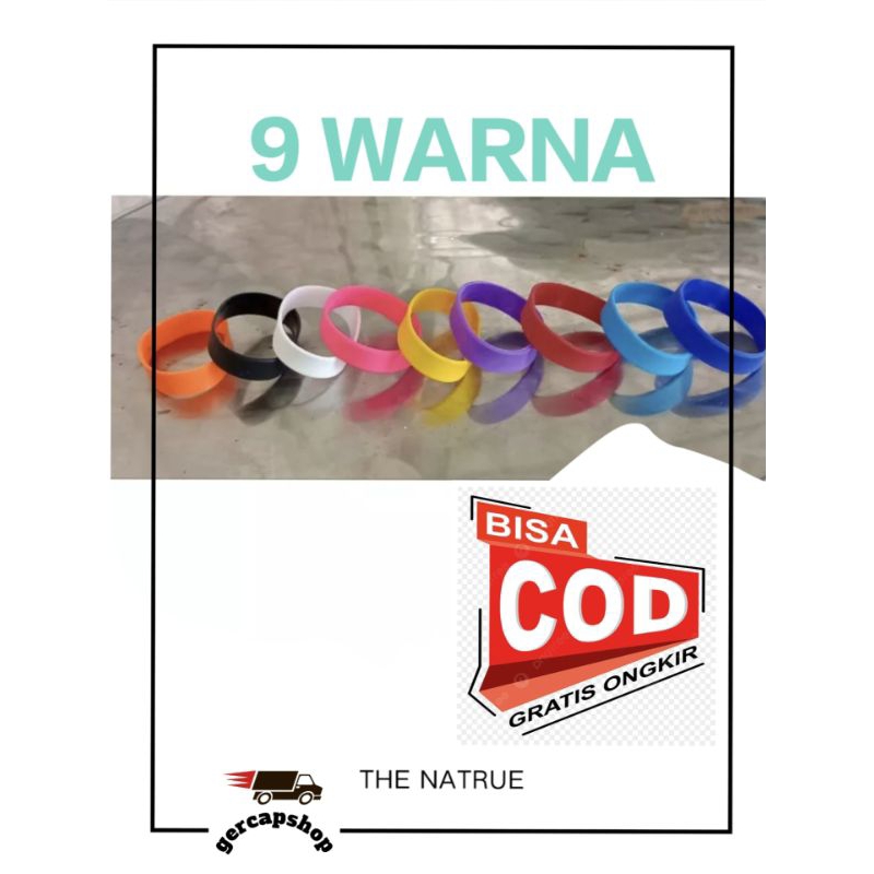 10 WARNA GELANG KARET / GELANG RUBBER POLOS BANYAK WARNA. UNISEX