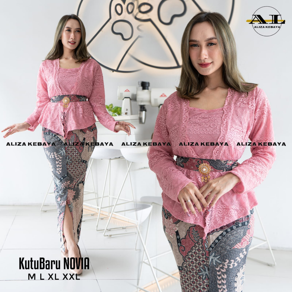 SET KEBAYA KUTU BARU LENGAN PANJANG DAN ROK SPAN MOTIF BATIK/BAJU ATASAN WANITA DEWASA /KEBAYA BROKA