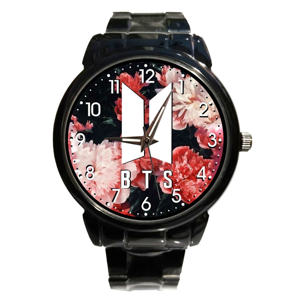 Jam Tangan Wanita Stainless Analog Logo Korea Autfit Aksesoris Outfit Bt21 Bts Army Custom