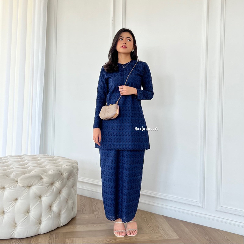 Hoolaqueen - One Set Cotton Bordir - Set Kurung Bordir - Set Melayu Luxry