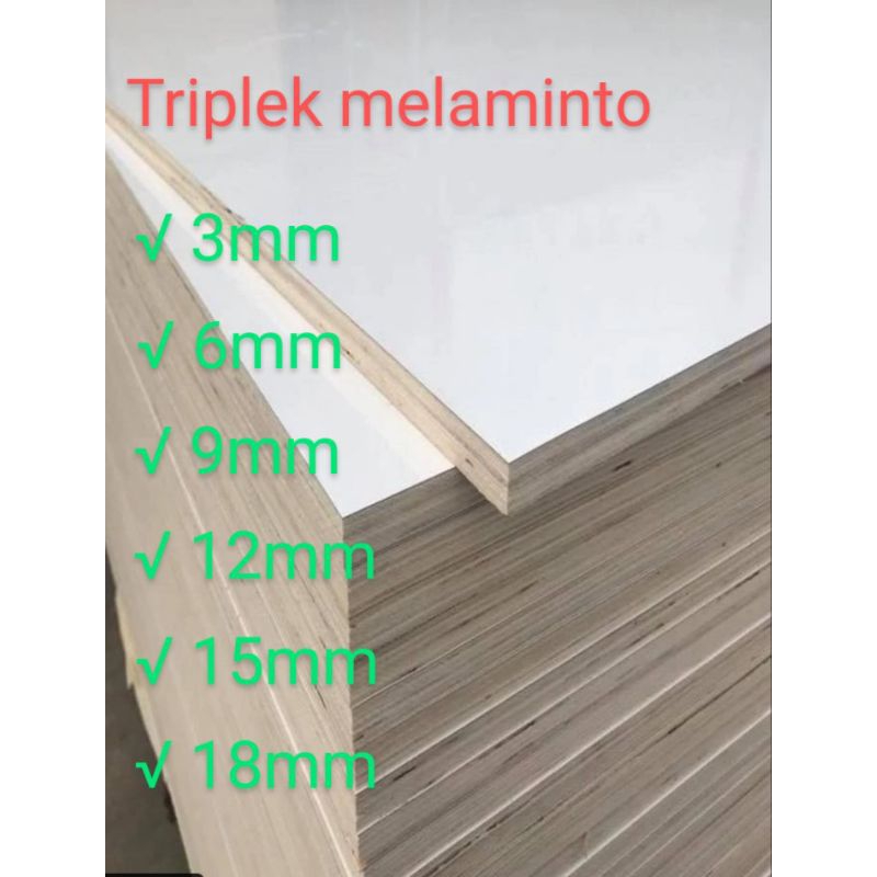 trimin 12mm/trimin putih 12mm/triplek melamin 12mm/triplek melamin 12mm potongan custom