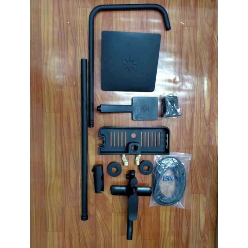 Shower Tiang Kran Colomn Mixer panas Dingin HITAM set/Shower Colomn Set HITAM Stainles