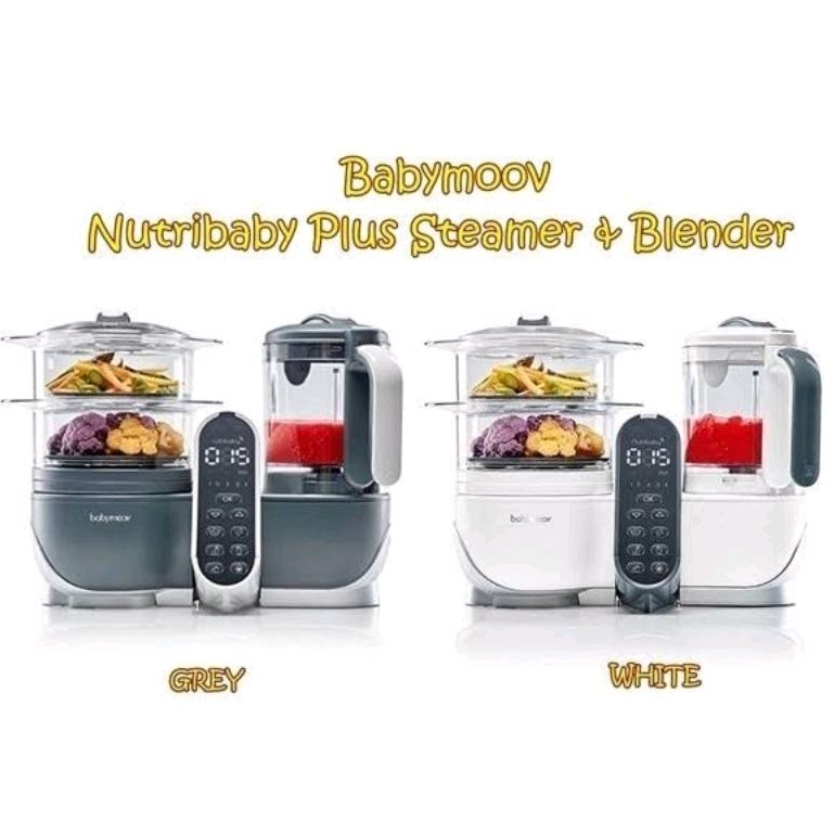 Babymoov Nutribaby Plus Food Processor 5in1 White A000117 - Grey A000118 - Baby Moov Nutri Baby Food Prossesor + FoodProcessor 5 in 1 Putih Abu Abu - Food Maker Baby Anak Bayi Babymov Baby Mov  Fod Porsesor