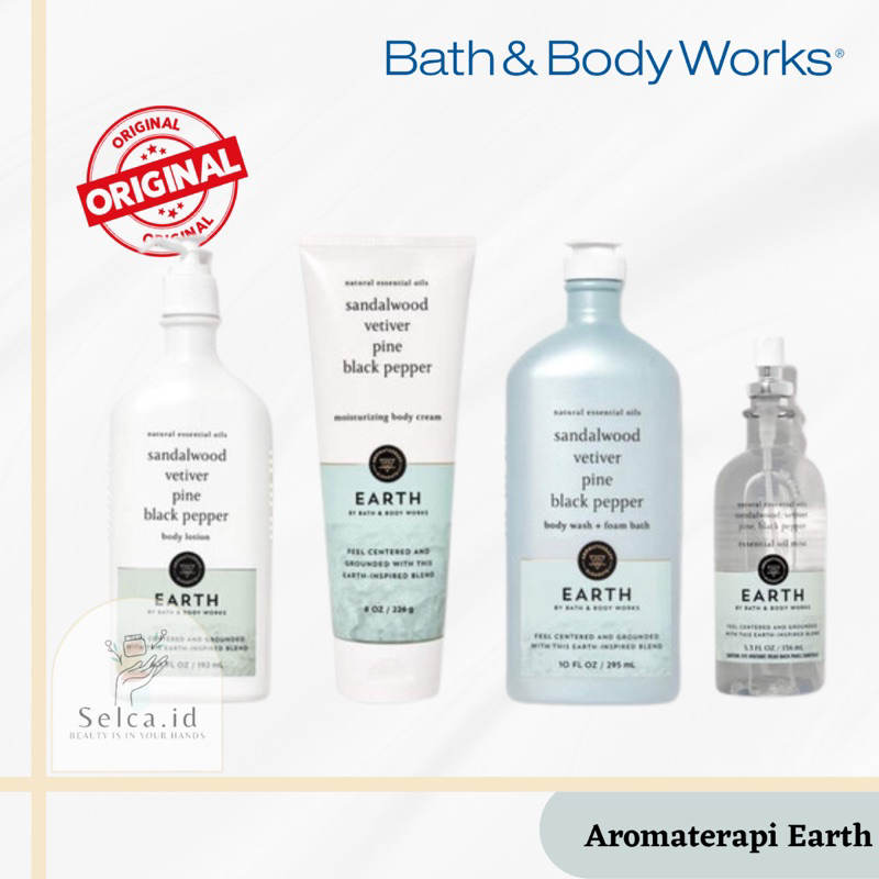 BBW Earth Body Lotion Natural Essential Oil Aromatheraphy - Bath & Body Works Aromaterapi