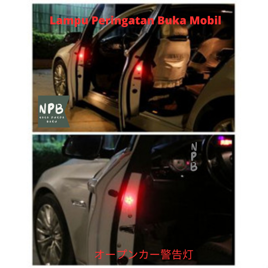 Wireless LED Light Door Warning Safety - Lampu Peringatan Buka Mobil