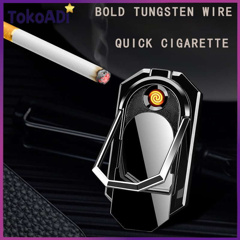 Korek Api Elektrik Ring Holder Handphone USB Lighter Stand Hp Praktis dan Multifungsi