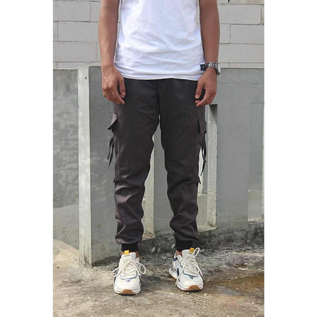 JOGGER THEON ZIPPER (DARK GREY) - CELANA JOGGER - CELANA JOGGER MURAH - CELANA JOGGER ZIPPER