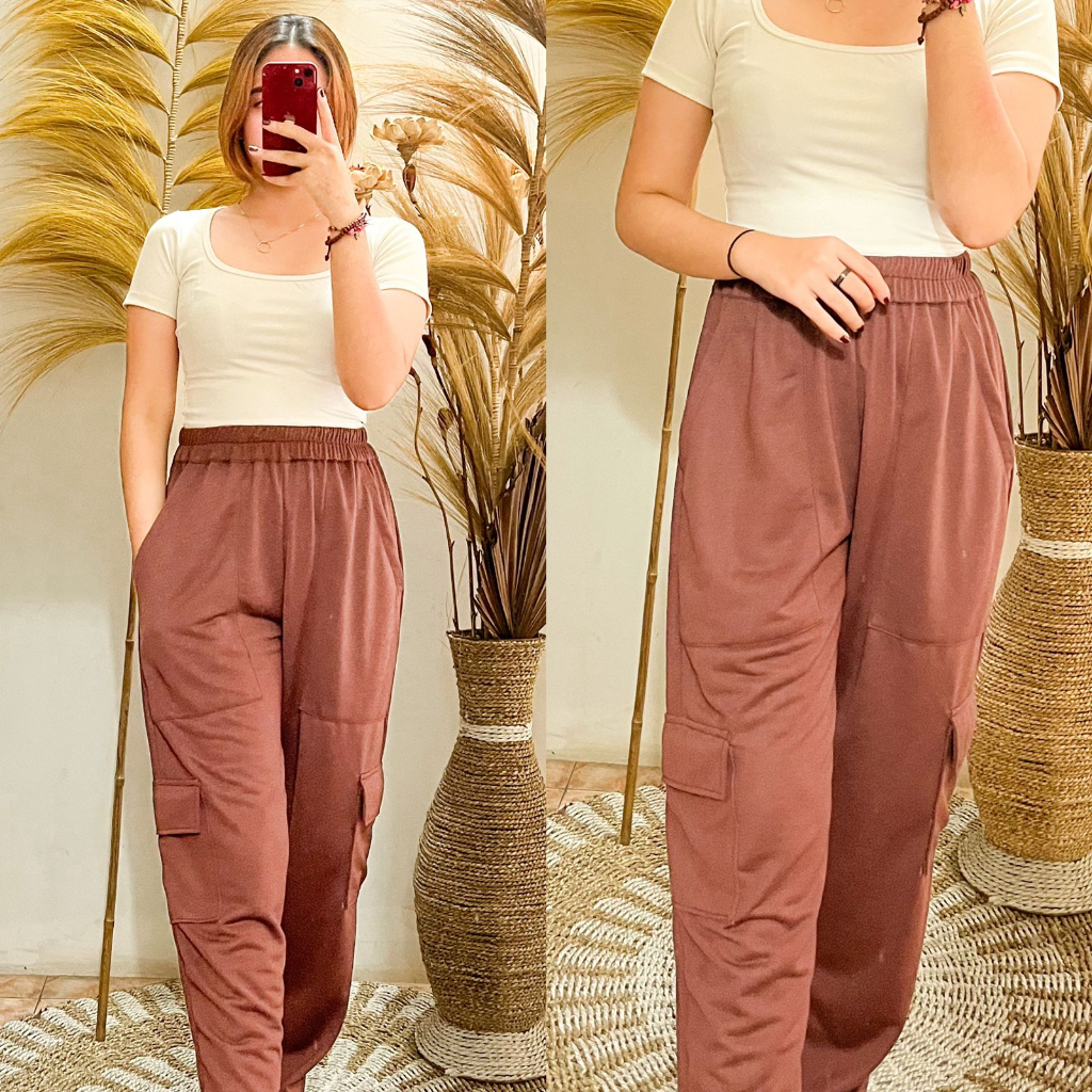 READY JOOY SWEET PANTS // CELANA POCKET CARGO BABYTERRY WANITA PREMIUM