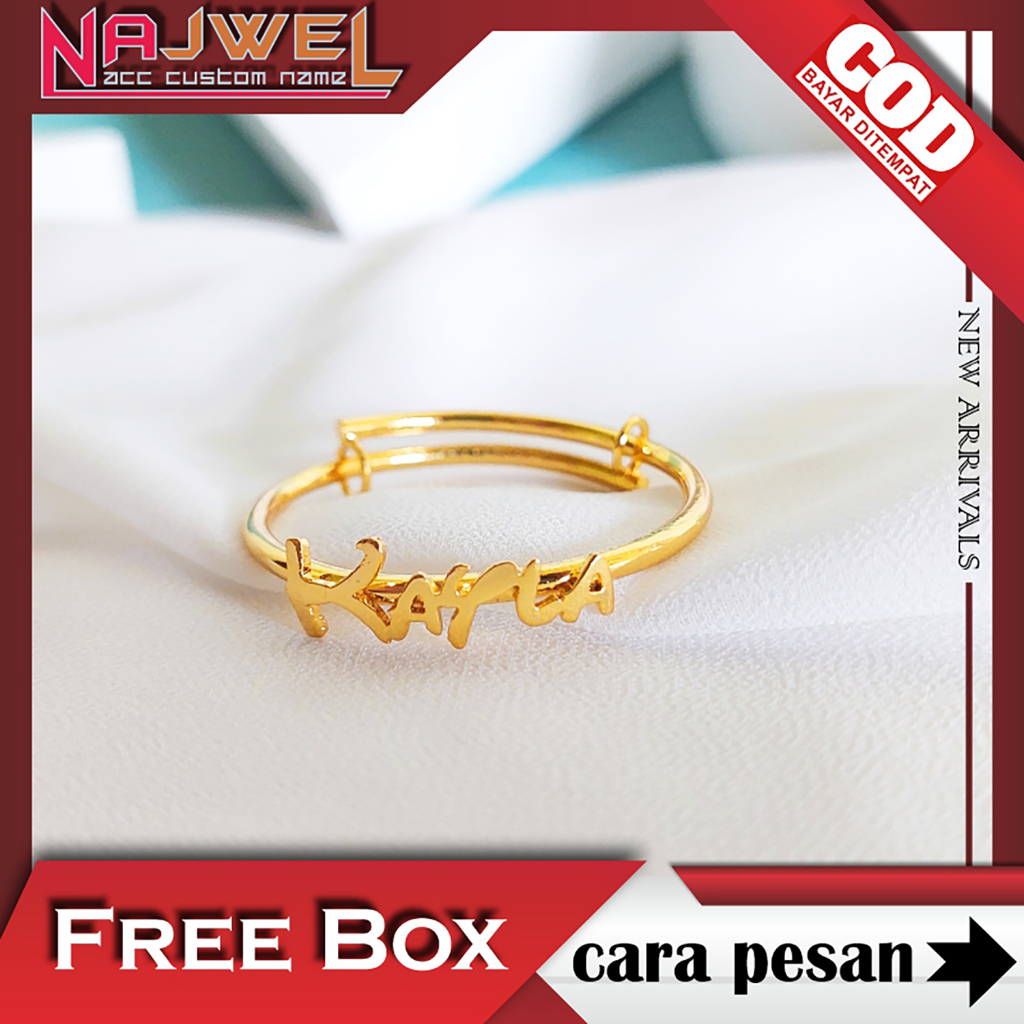 Gelang Titanium Custom Nama Anak Dewasa Anti Karat Aksesoris Fashion Bracelet Titanium Cocok Dipakai Sehari-hari