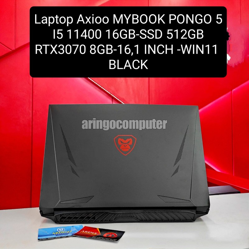 Laptop Axioo MYBOOK PONGO 5 I5 11400 16GB -SSD 512GB - RTX3070 8GB-16,1 INCH -WIN11 -BLACK