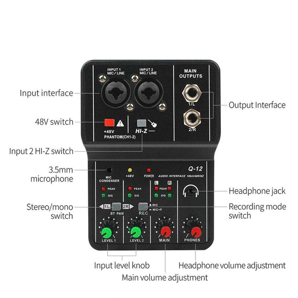 ZAX Sound Card USB Mini Portable 2 Way Driver Free Mixer - Q12