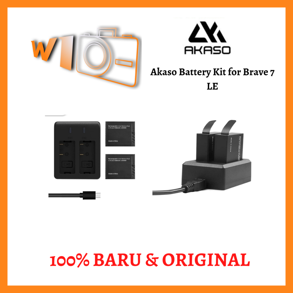 Akaso Battery Kit For Brave 7 LE (2 Battery + 1 Docking)