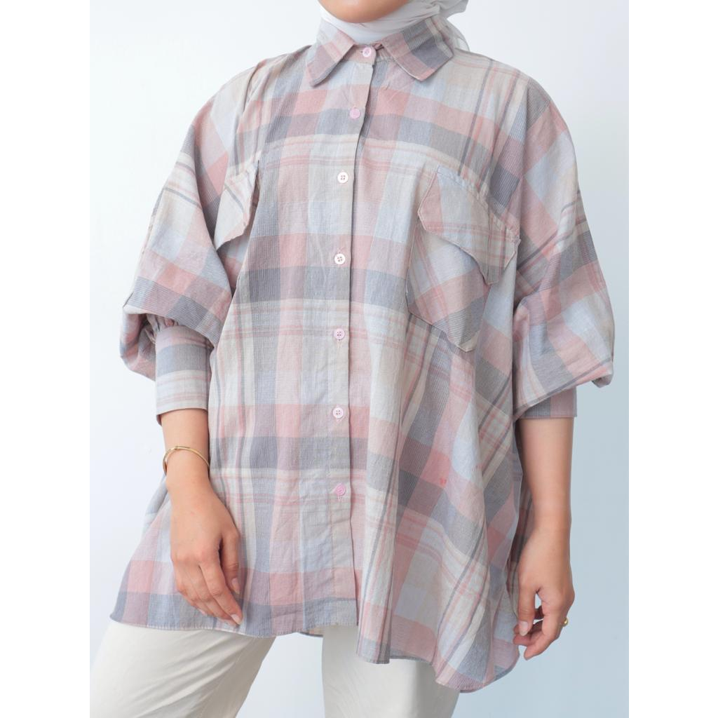 Kemeja Flanel Batwing Oversize - 2201.02.123