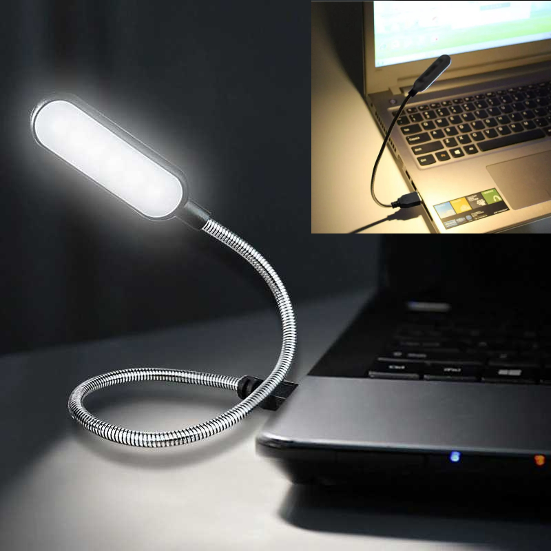 Lampu Baca Mini LED Reading Lamp Flexible USB Plug 5V - FM105 - Black