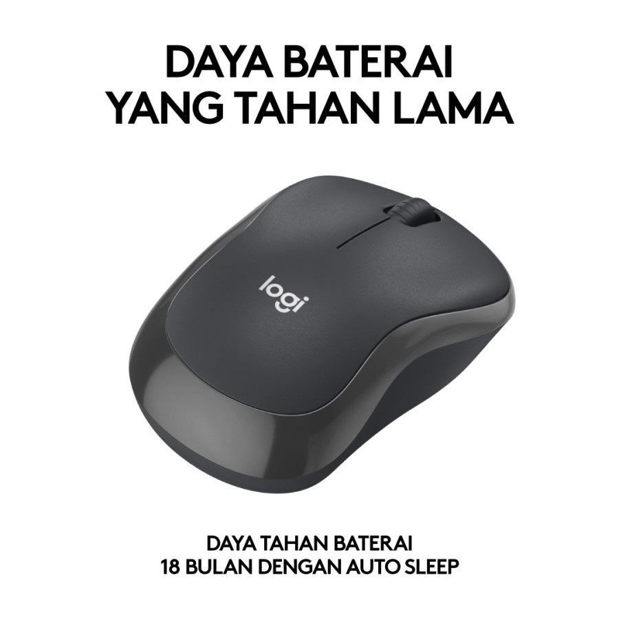 Logitech M240 Silent Touch Mouse Wireless Tidak Bunyi Klik Tanpa Kabel - Original