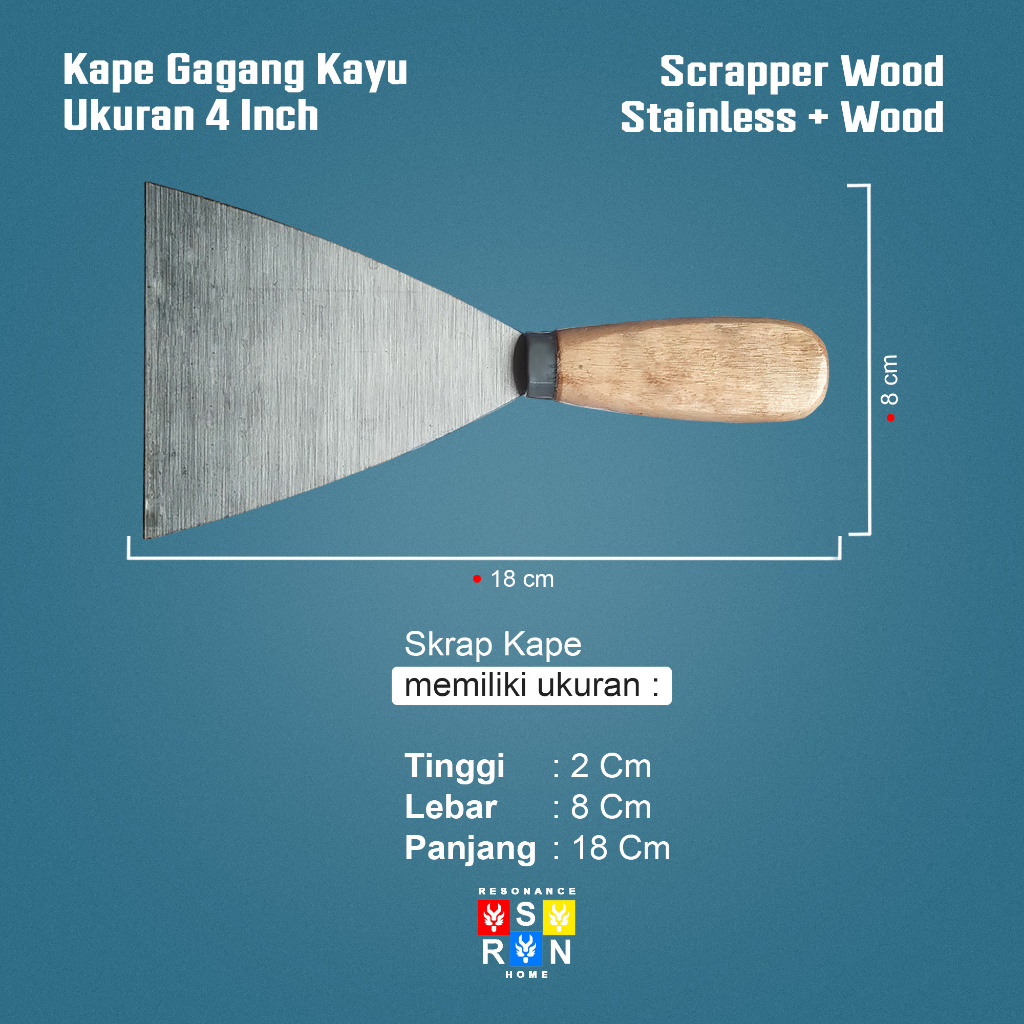 Kape Gagang Kayu 4&quot; / Skrap / Scrapper Resonance Home