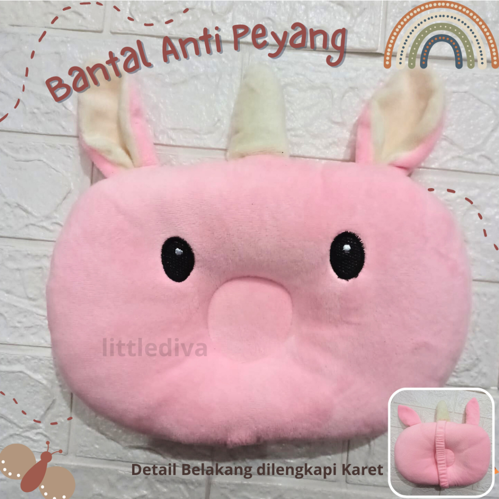 UNICORN Bantal Anti Peyang Bayi Karakter Lucu Empuk Peang Pillow Baby Kado Lahiran